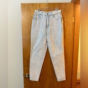 Stefano Worldwide Women’s Acid Wash Mom Blue Denim Jeans Vintage NWT Flaw Read